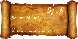 Sztán József névjegykártya